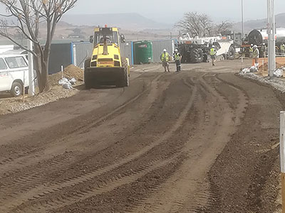 Laying of pavement layer